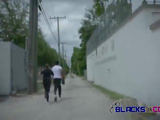 Blacks on cops outdoor public x rated video with busty white perfected babes