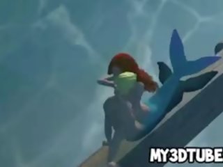 3d little mermaid ariel getting fucked underwater