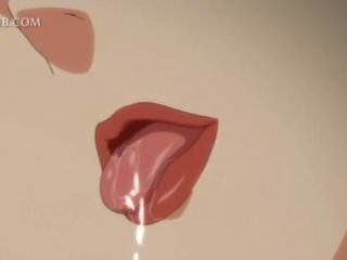 Oskyldig animen flicka fucks stor balle mellan tuttarna och fitta läppar